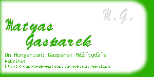 matyas gasparek business card